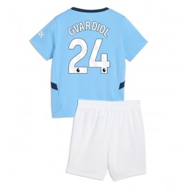 Dětský fotbalový dres Manchester City Josko Gvardiol #24 2024-25 Domácí Krátký Rukáv (+ trenýrky)